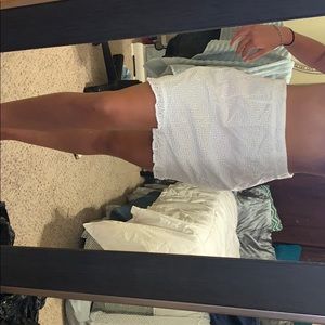 white mini skirt